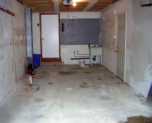 Unfinished garage floor