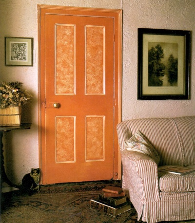 Paint sponging can even be done on doors