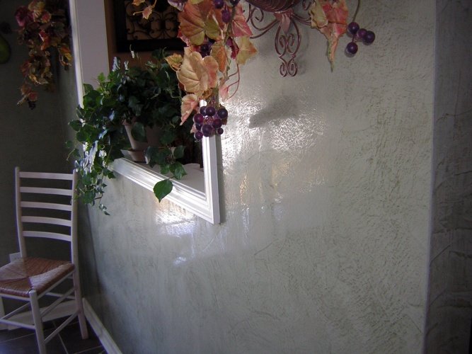 After: polished venetian plaster on walls